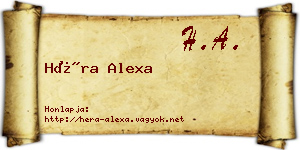 Héra Alexa névjegykártya